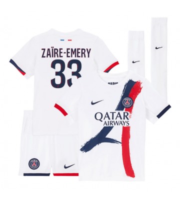 Paris Saint-Germain Warren Zaire-Emery #33 Udebanetrøje Børn 2025-26 Kortærmet (+ Korte bukser)
